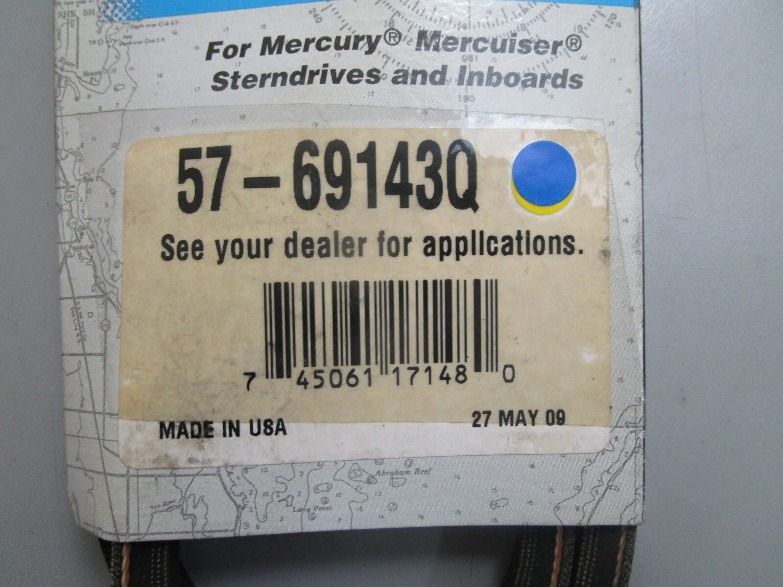 *NEW OEM* 0820 Mercury Quicksilver V-Belt 57-69143Q