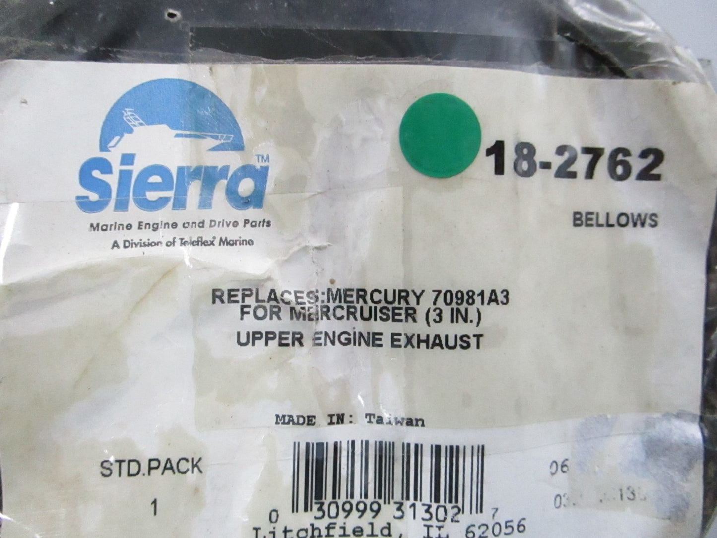 NEW 18-2762 Replaces: Mercury 70981A3 Sierra Bellows 0810