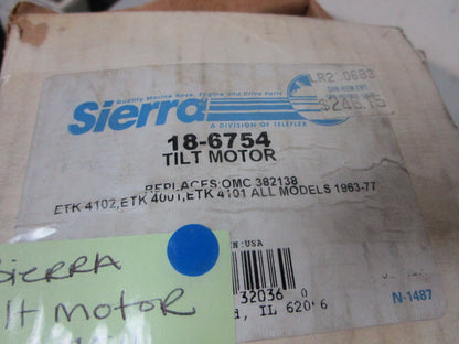 *NEW* 0720 Sierra Tilt Motor Ay 18-6754 Replaces: OMC Evinrude 382138 0382138