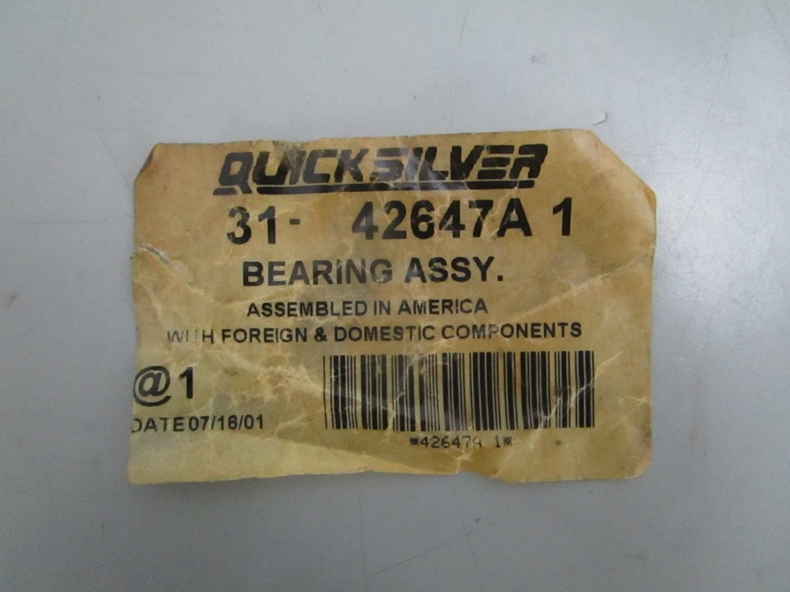 *NEW OEM* 0820 Mercury Quicksilver Bearing Ay 31-42647A1