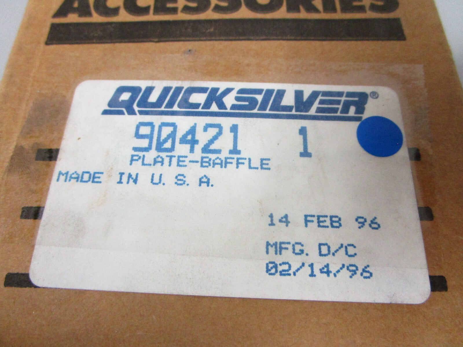 *NEW OEM* 0720 Mercury Quicksilver Baffle Plate 90421 1