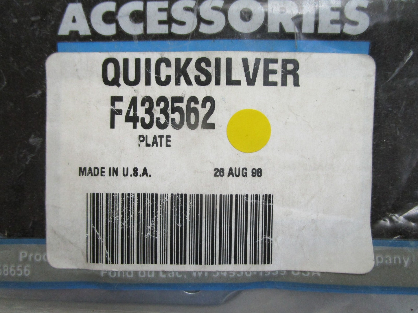*NEW OEM* 0820 Mercury Quicksilver Plate F433562