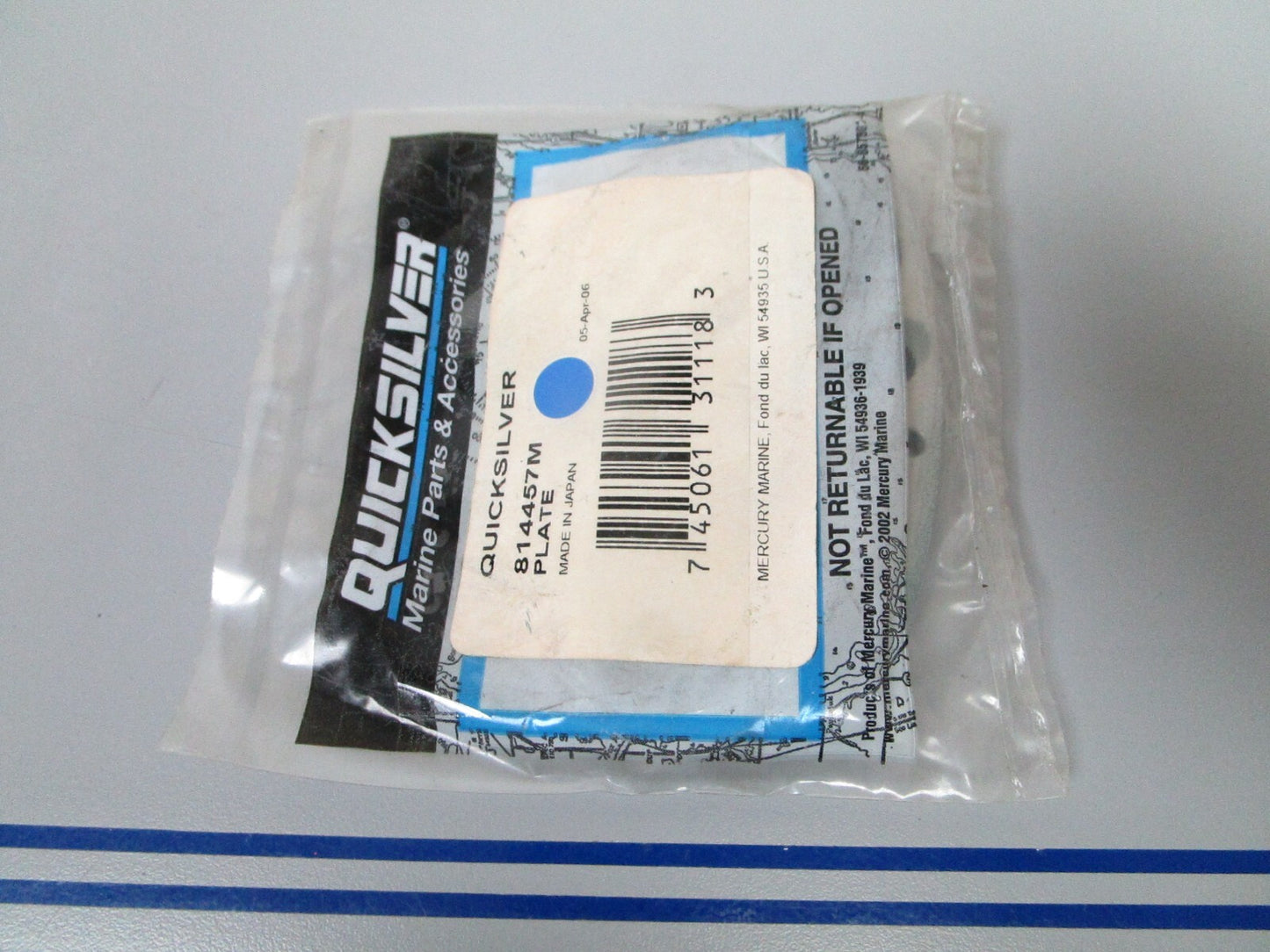 *NEW OEM* 0810 Mercury Quicksilver Plate 814457M