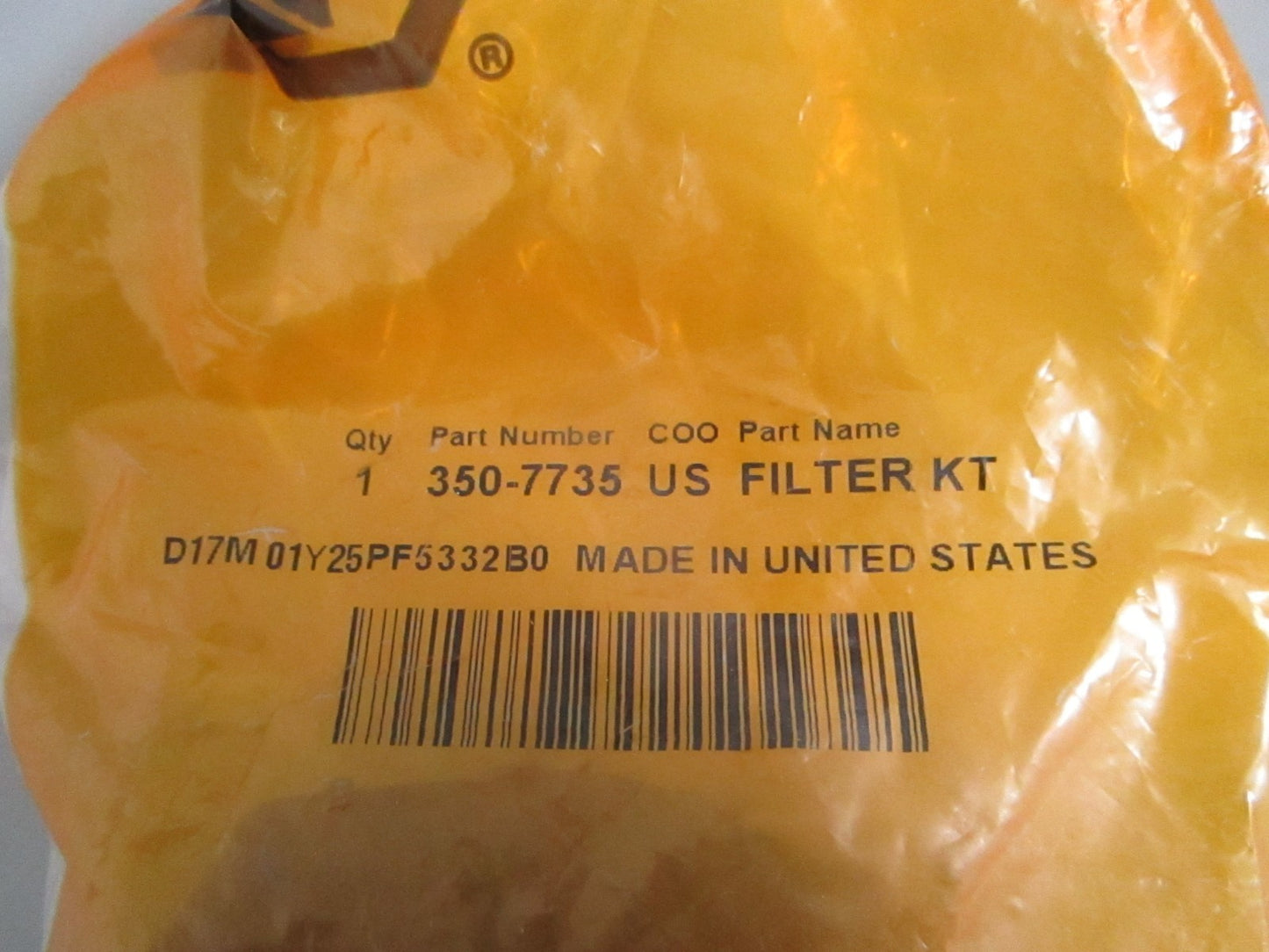 CAT NEW OEM Fuel Cap Filter Kit 350-7735 4 Micron Excavator Scraper NOS Part 082