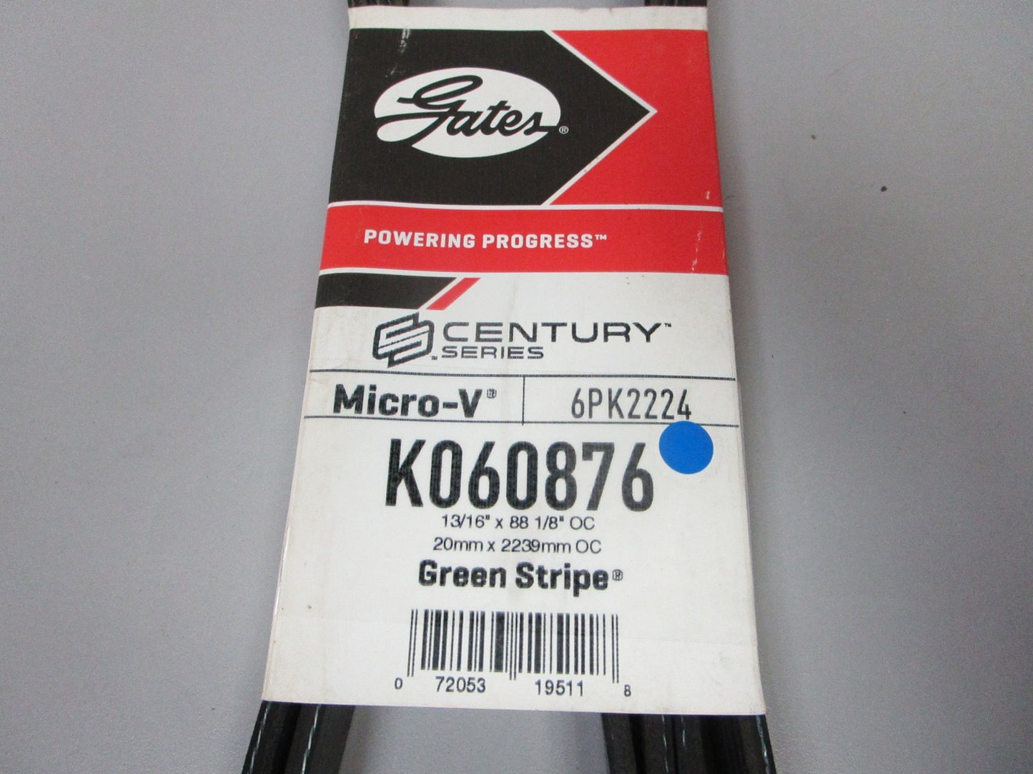 NEW K060876 Gates Micro-V Green Stripe 13/16" x 88 ⅛" Serpentine Belt 0720