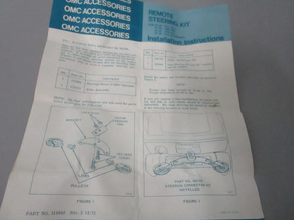 NEW OEM 384709 0384709 OMC Johnson Evinrude Remote Steering Kit 0810