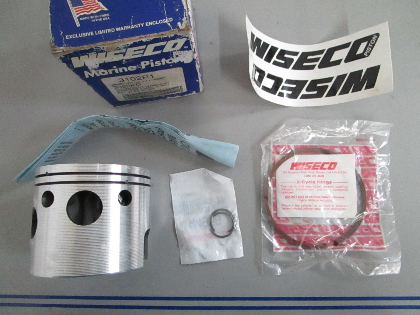 NEW 3102P1 Wiseco Piston Kit Rep: 3002P1 For: Mecury 0820