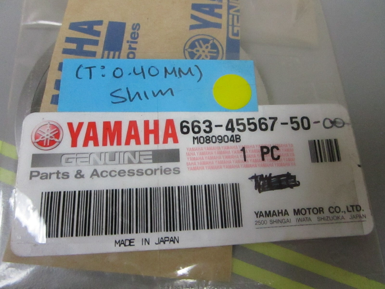 *NEW OEM* 0810 Yamaha (T:0.40MM) Shim 663-45567-50-00