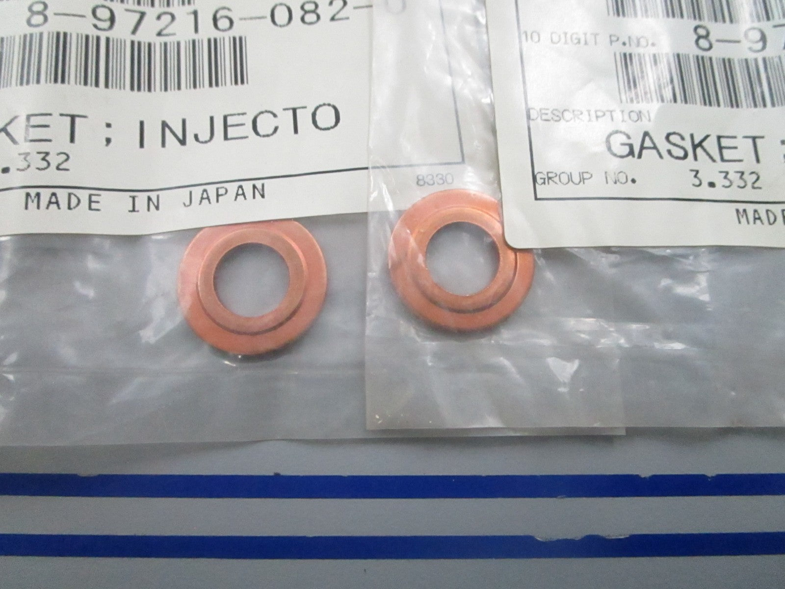*NEW OEM* (LOT OF 2) 0810 Harley Davidson Copper Injector Gasket 97216082