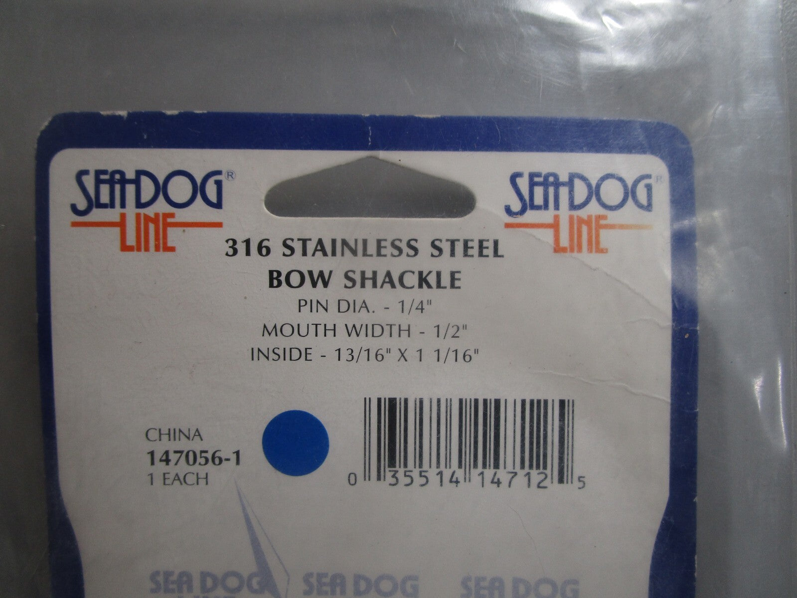 *NEW* (LOT OF 6) 0810 Sea-Dog 316 Stainless Steel Bow Shackle 147056-1