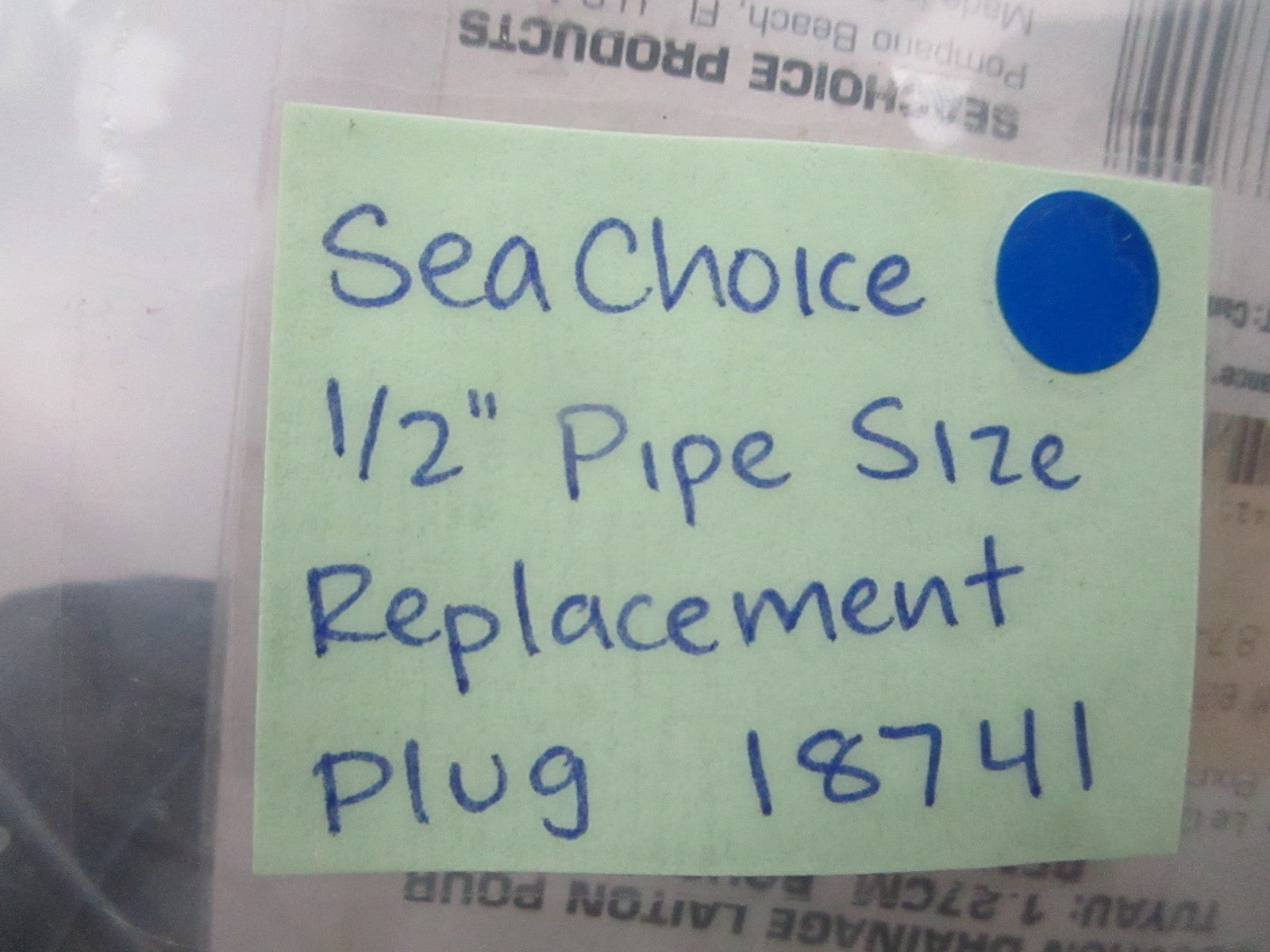 *NEW* 0810 Seachoice 1/2" Pipe Size Replacement Plug 18741