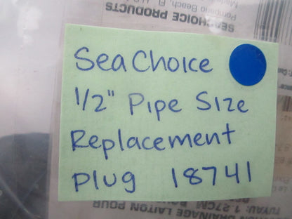 *NEW* 0810 Seachoice 1/2" Pipe Size Replacement Plug 18741