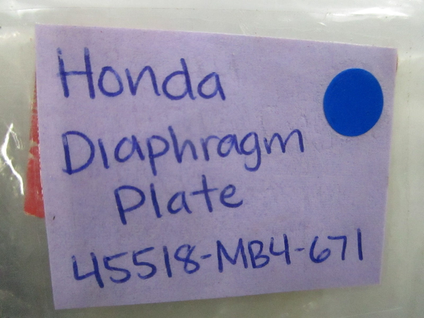 *NEW OEM* 0810 Honda Diaphragm Plate 45518-MB4-671