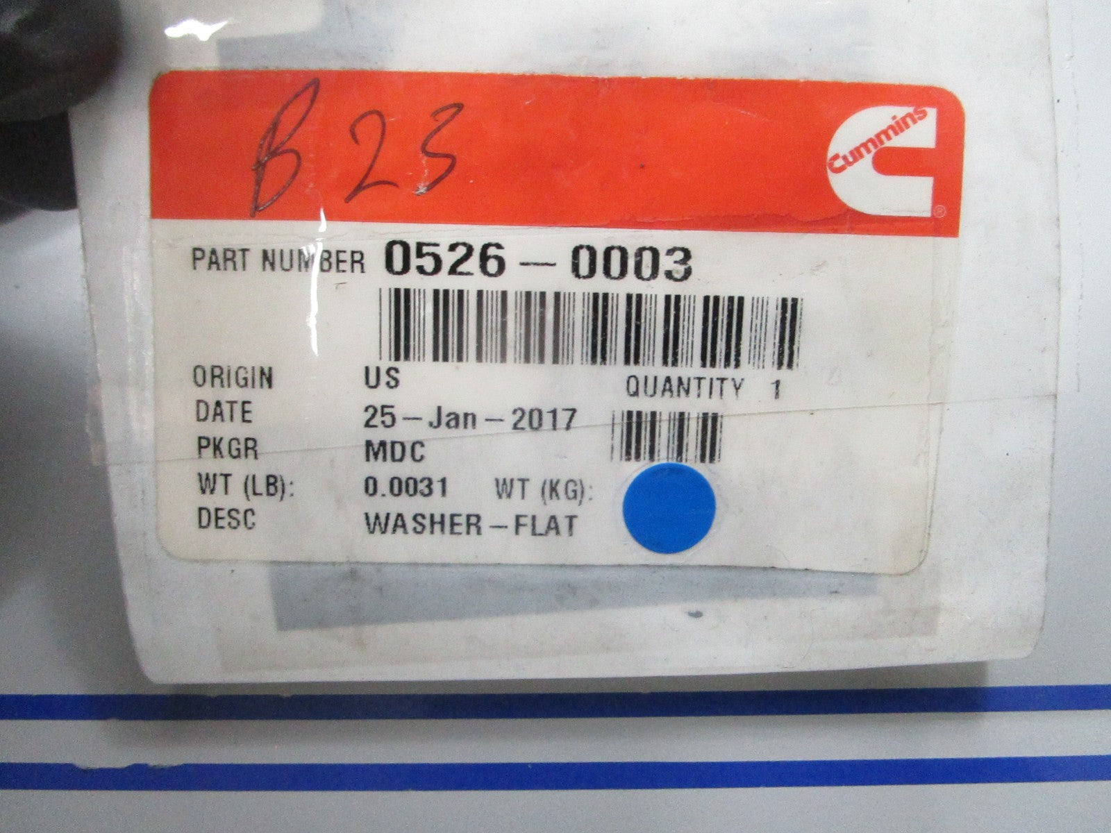 *NEW OEM* 0810 Cummins Flat Washer 0526-0003