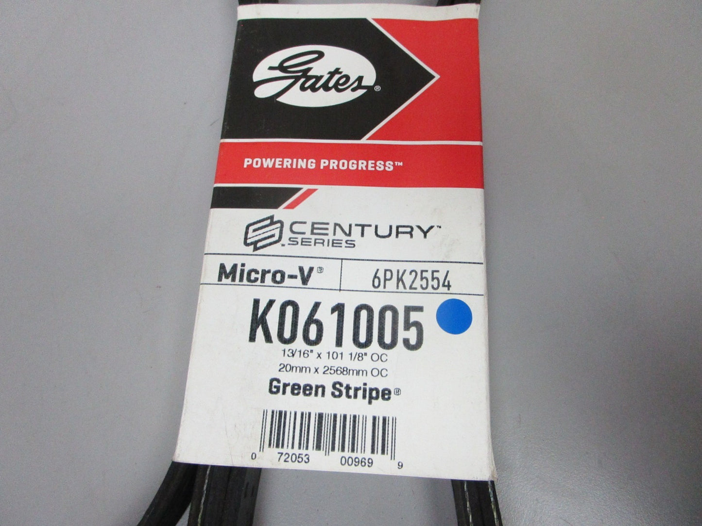 NEW K061005 Gates Micro-V Green Stripe 13/16" x 101 ⅛" Serpentine Belt 0720