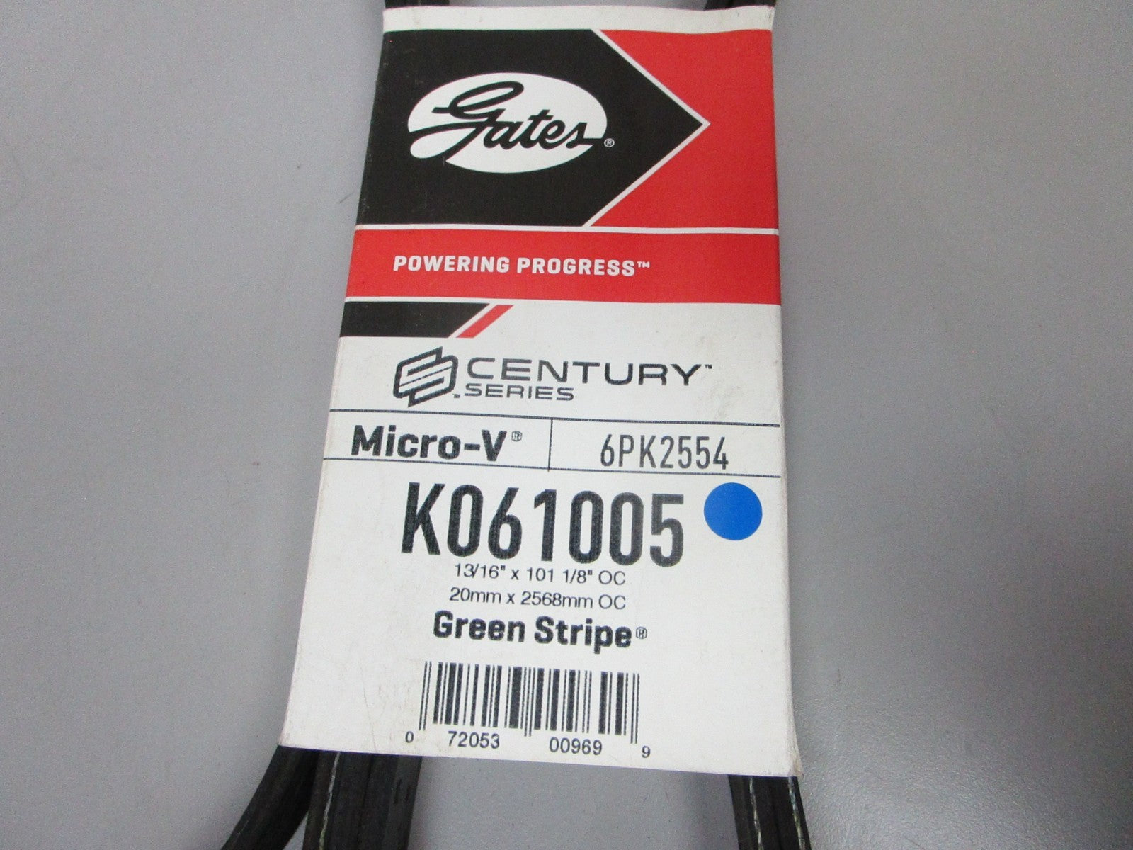NEW K061005 Gates Micro-V Green Stripe 13/16" x 101 ⅛" Serpentine Belt 0720