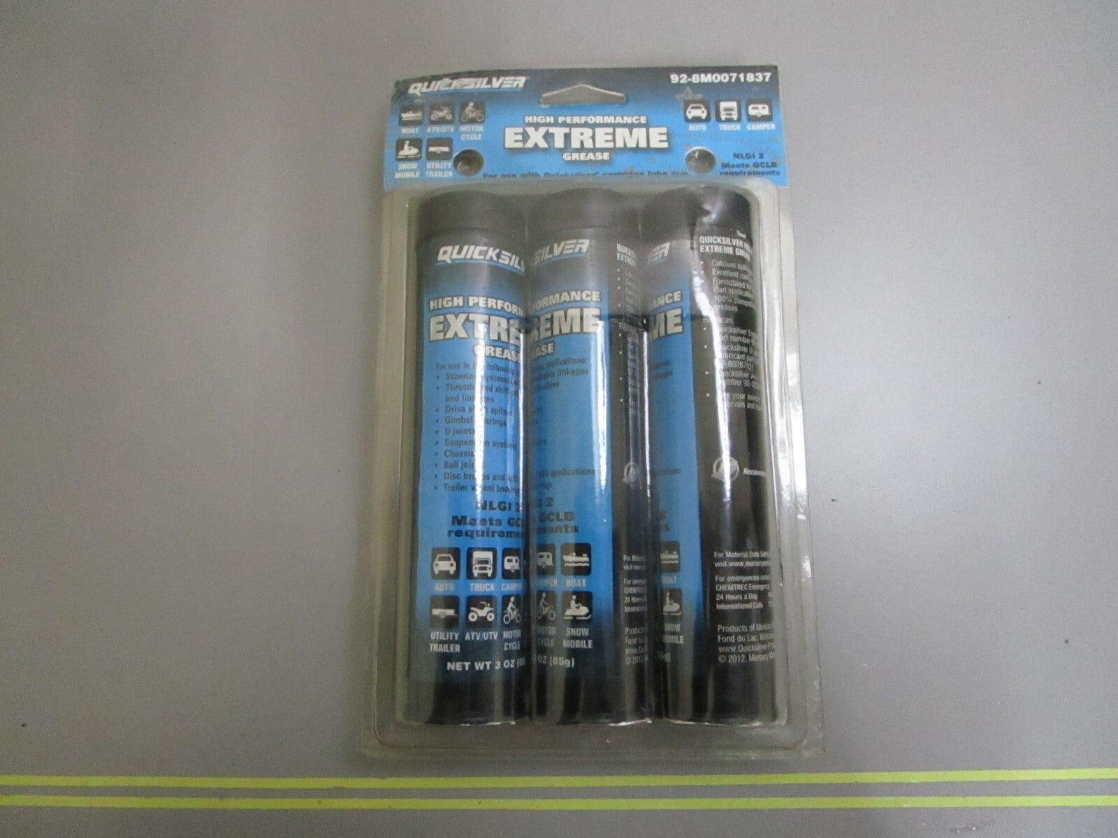 *NEW OEM* 0810 Mercury Quicksilver 3 Pack Extreme Grease 92-8M0071837