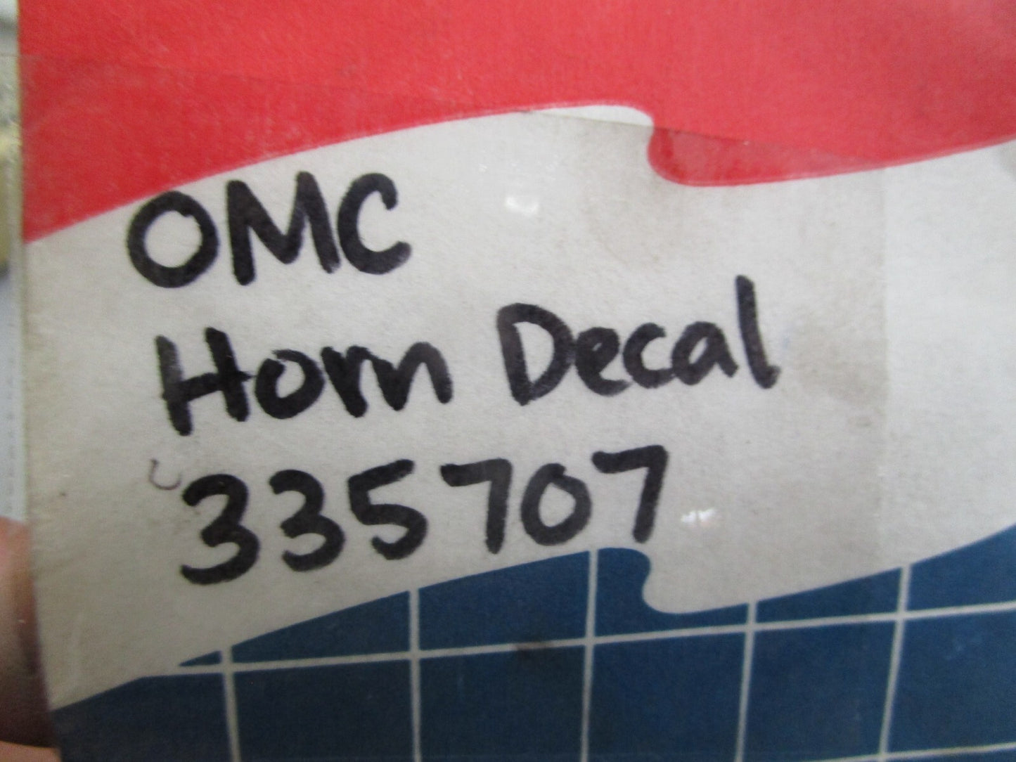 *NEW OEM* 0810 OMC Johnson Evinrude Horn Decal 335707 0335707