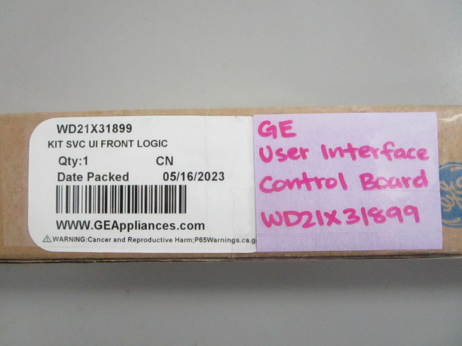 NEW OEM WD21X31899 GE User Interface Control Board 0820