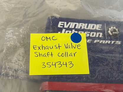 *NEW OEM* 0810 OMC Johnson Evinrude Exhaust Valve Shaft Collar 354343 0354343