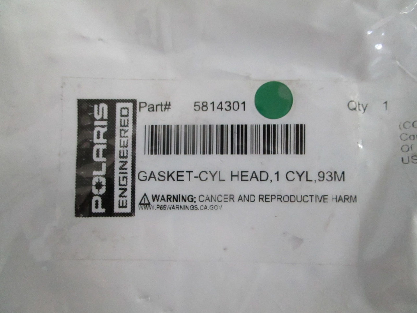 NEW OEM 5814301 Polaris Cylinder Head Gasket 0820