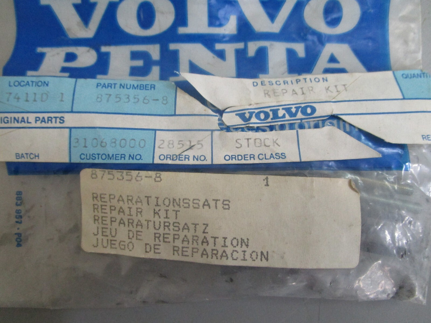 *NEW OEM* 0810 Volvo Penta Repair Kit 875356