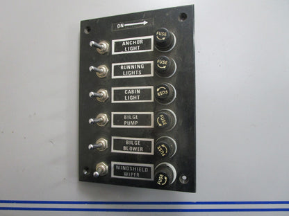 *NEW* 0820 Marine Boat 6 Gang Bakelite Plate Switch Panel w/ Toggle