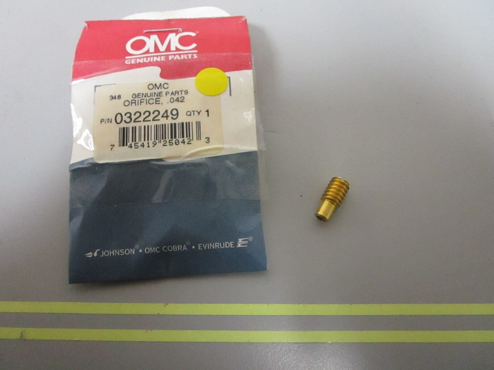 *NEW OEM* 0810 OMC Johnson Evinrude .042 Orifice 322249 0322249