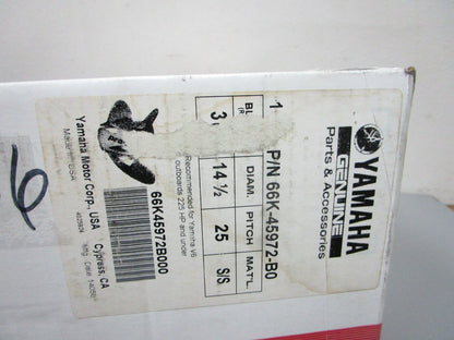 *NEW OEM* 0720 Yamaha RH 3 Blade Stainless Steel 14½ x 25 Propeller 66K-45972-B0