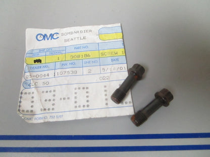 *NEW OEM* (LOT OF 2) 0810 OMC Johnson Evinrude Screw 368186 0368186