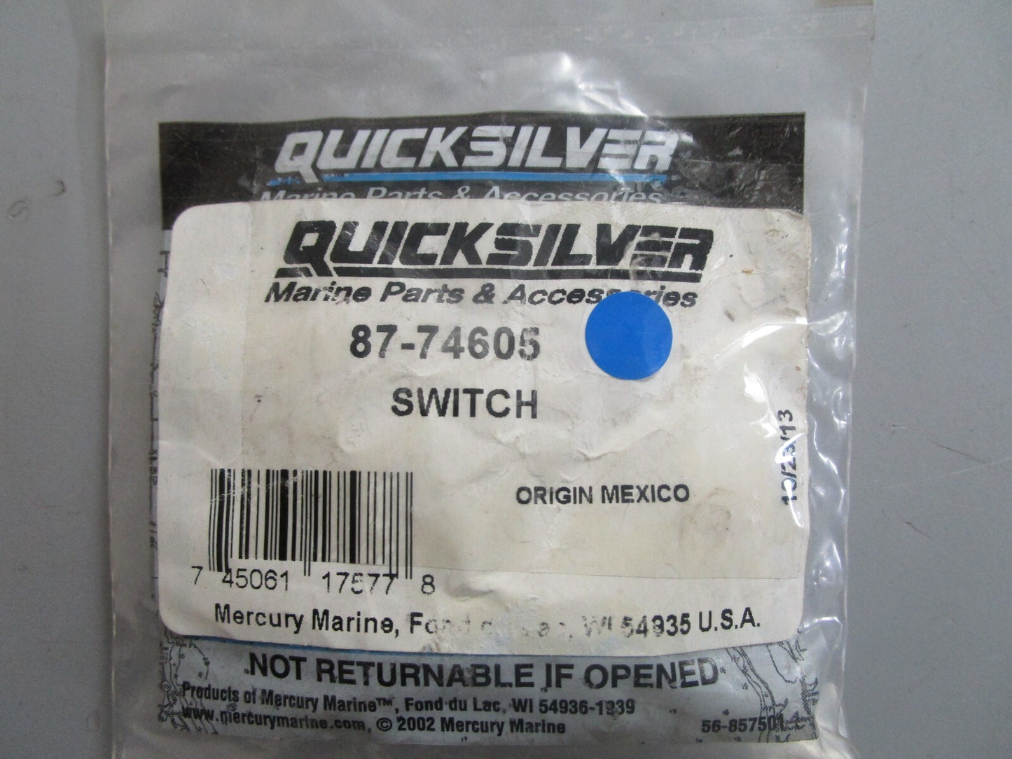 *NEW OEM* 0810 Mercury Quicksilver Switch 87-74605