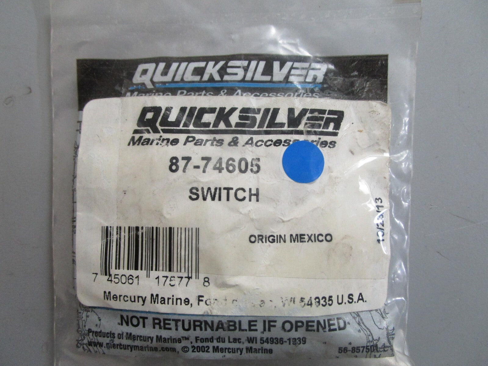 *NEW OEM* 0810 Mercury Quicksilver Switch 87-74605