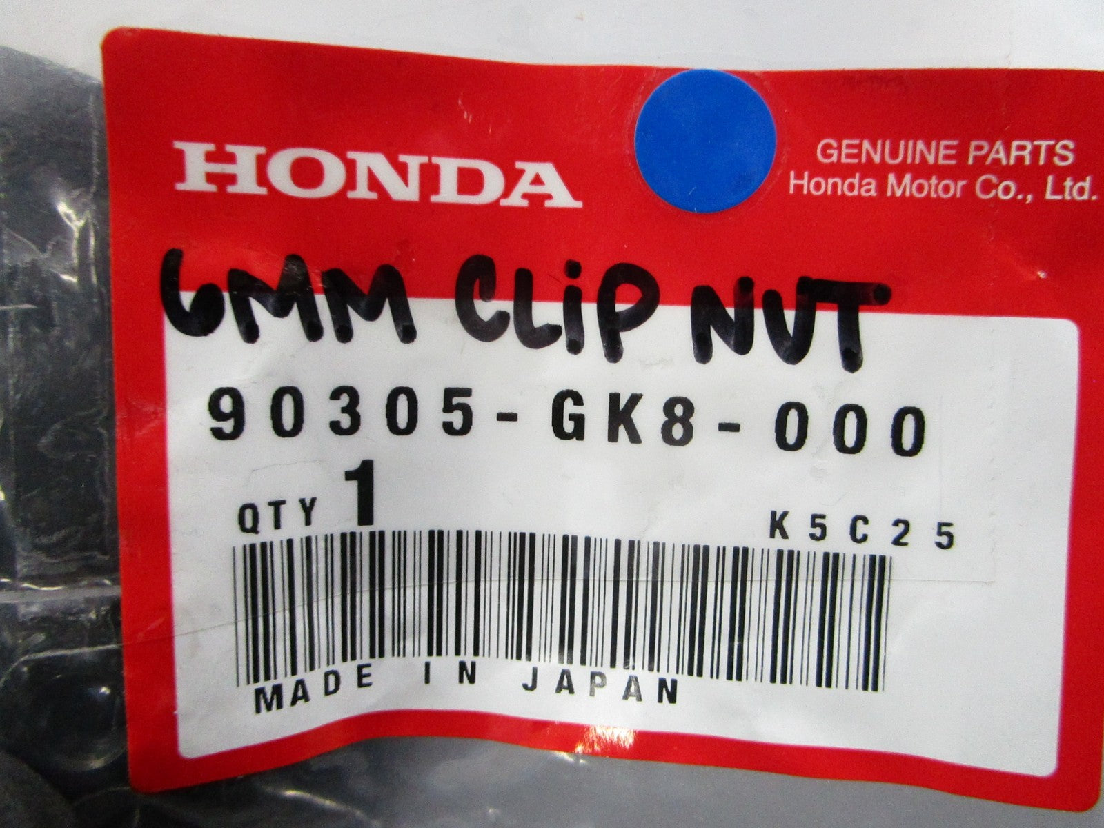 *NEW OEM* 0810 Honda 6mm Clip Nut 90305-GK8-000