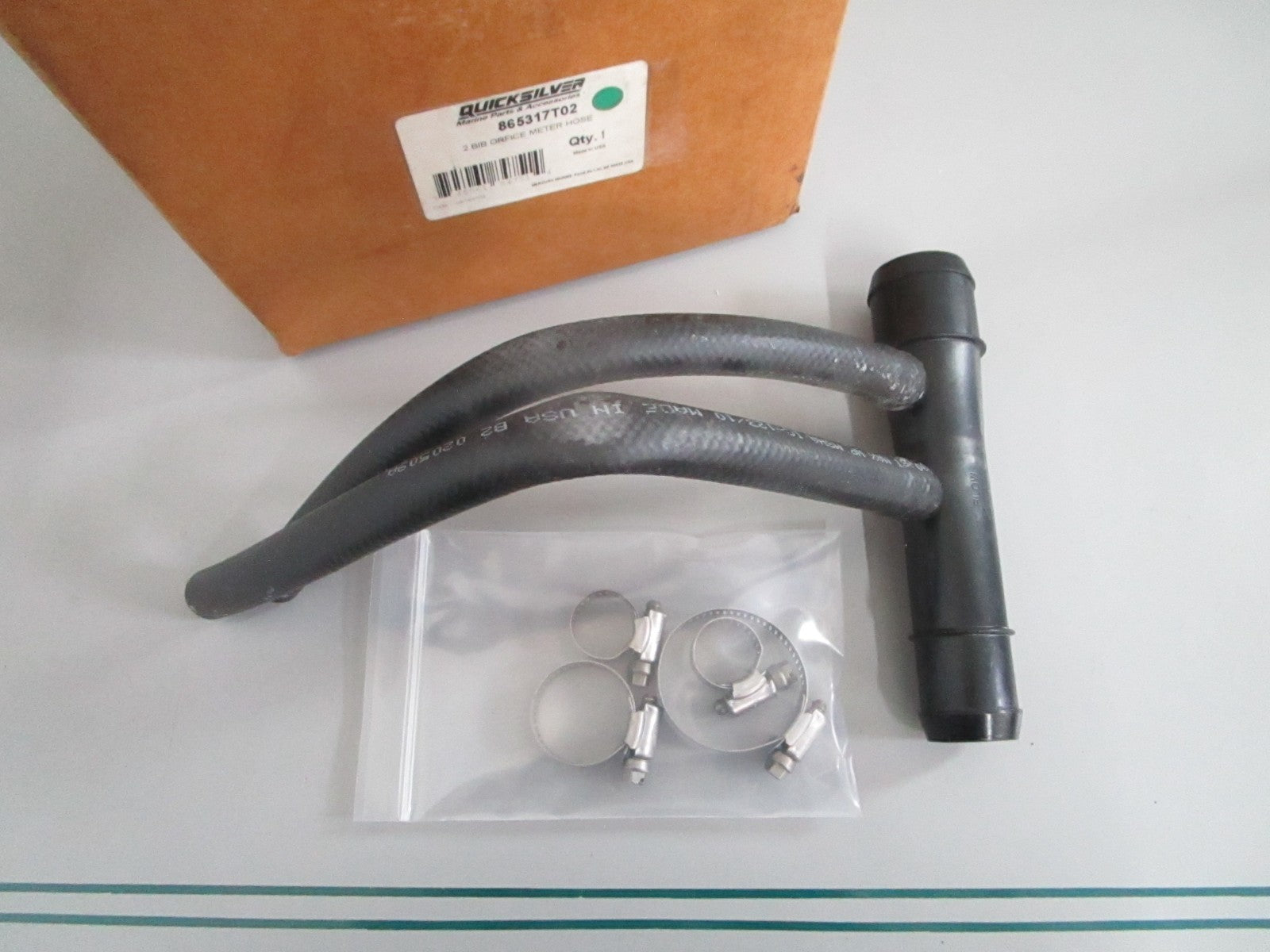 NEW OEM 865317T02 Mercury Quicksilver 2 Bib Orifice Meter Hose 0820