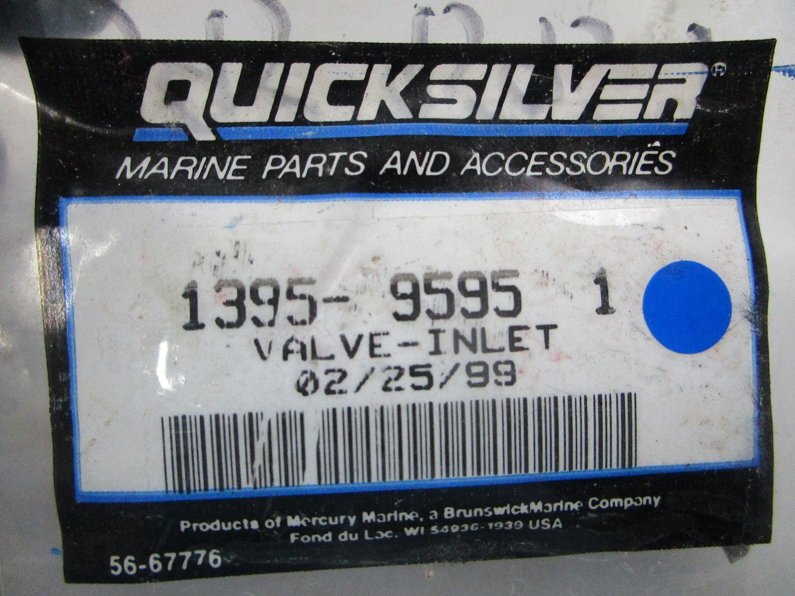 NEW OEM 1395-9595-1 Mercury Quicksilver Valve Inlet 0810