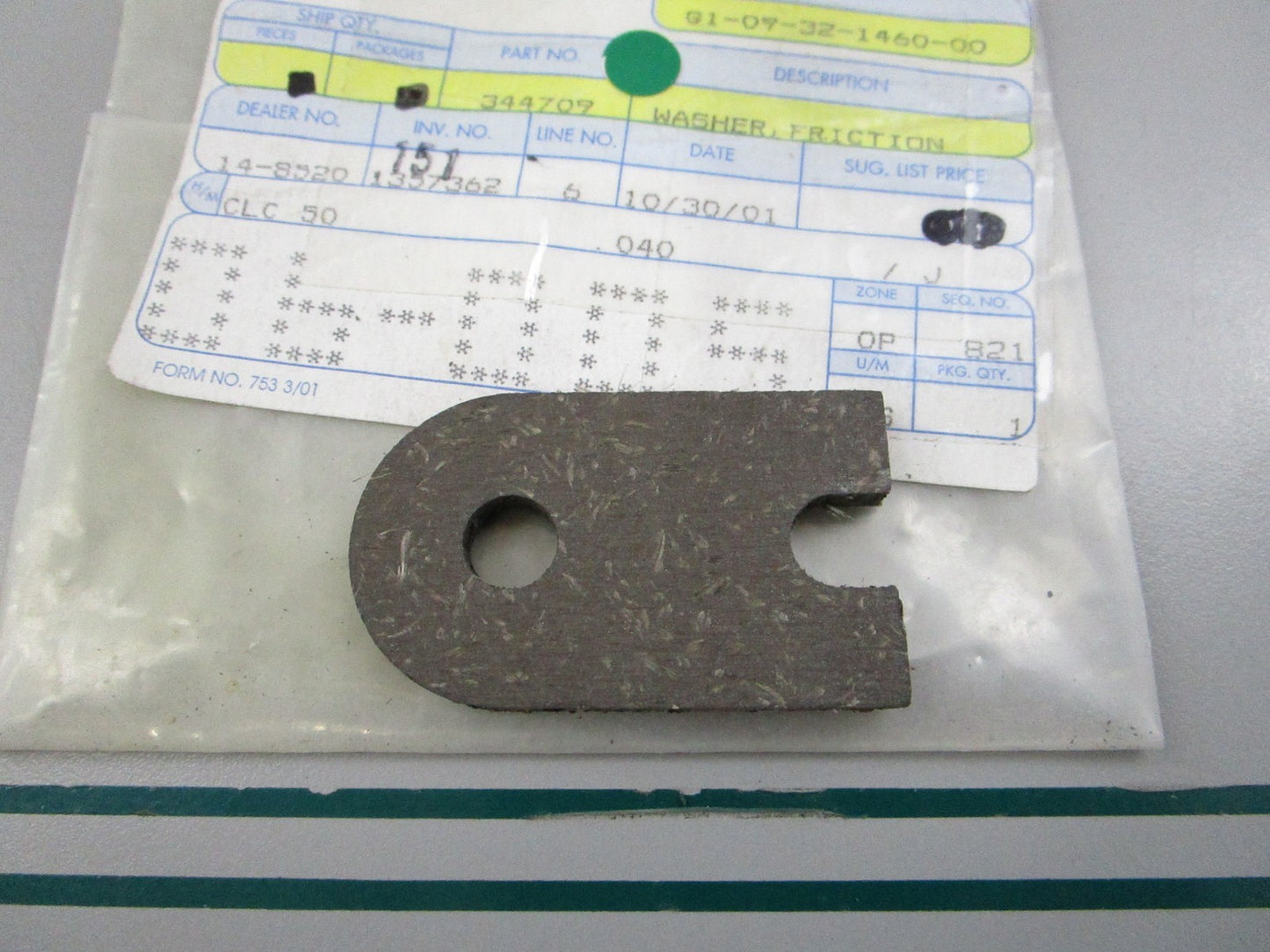 NEW OEM 344709 0344709 OMC Johnson Evinrude Friction Washer 0810