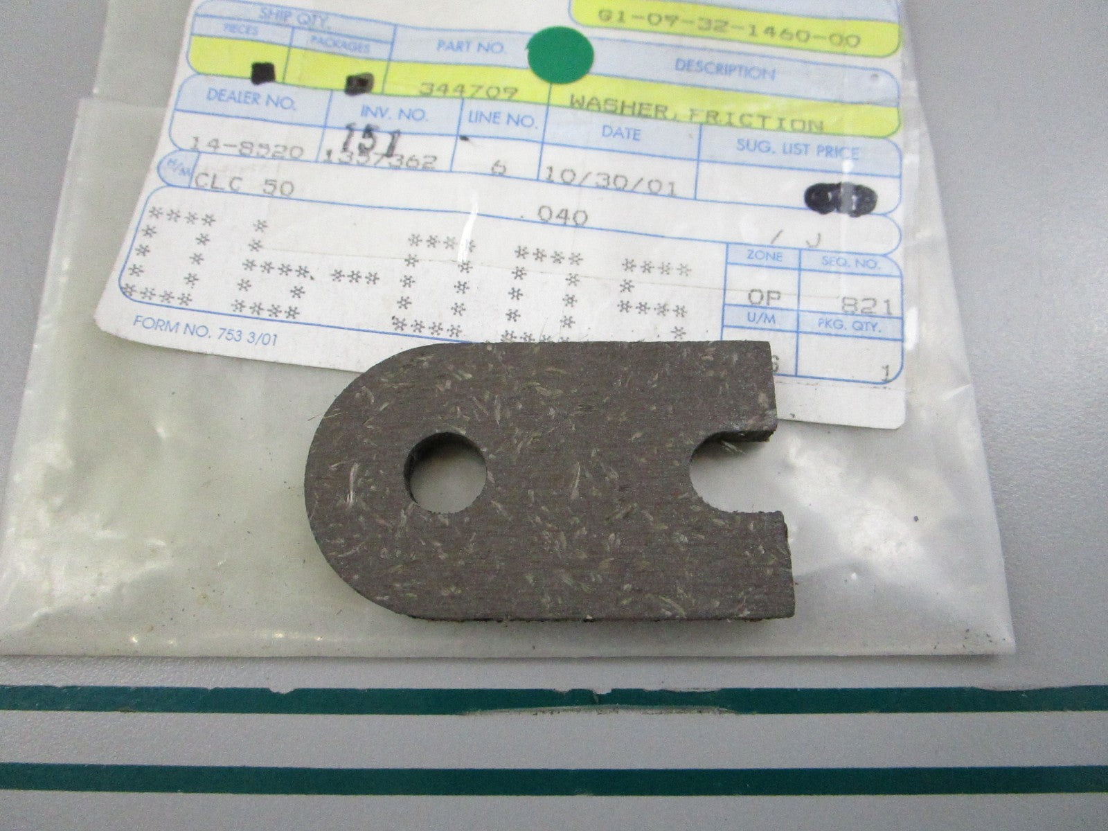 NEW OEM 344709 0344709 OMC Johnson Evinrude Friction Washer 0810