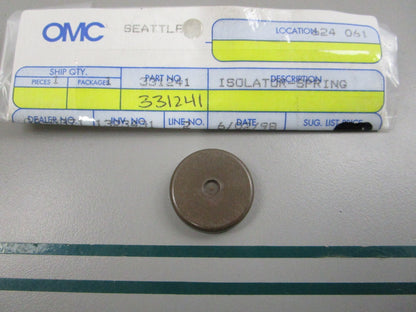 NEW OEM 331241 0331241 OMC Johnson Evinrude Isolator 0810