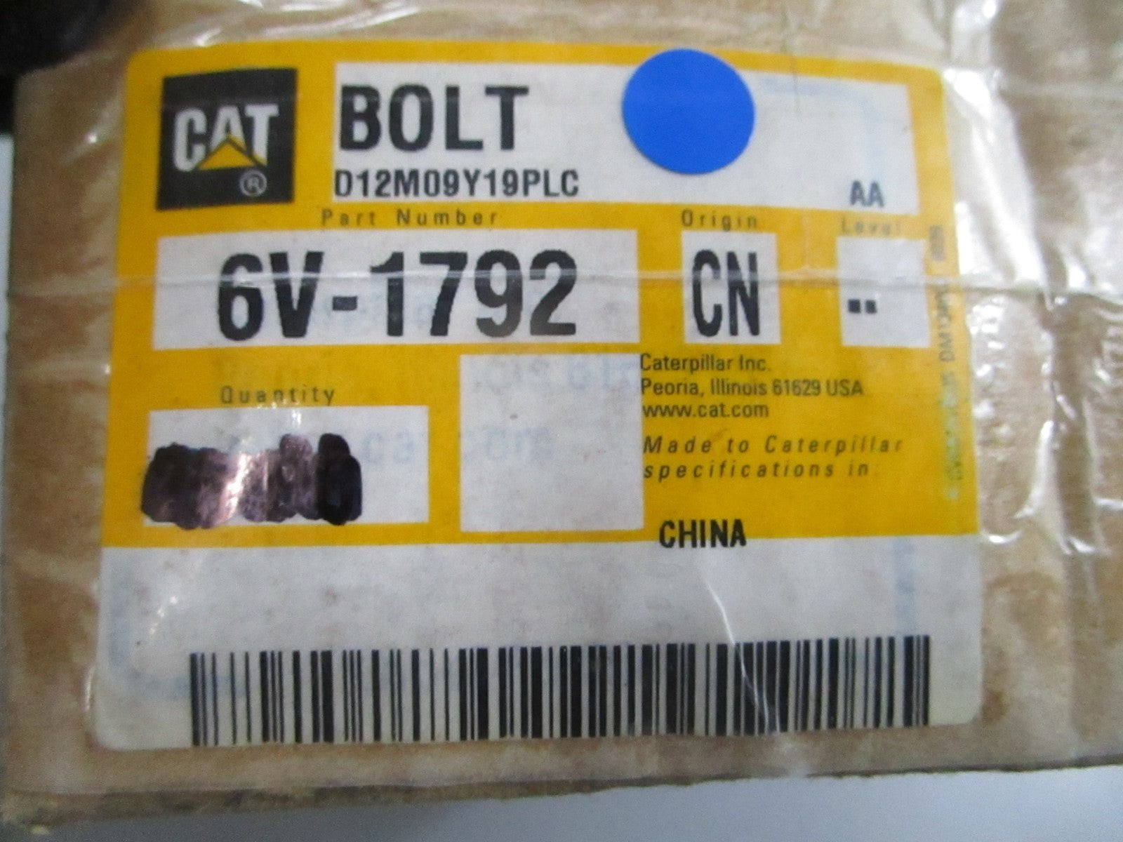 *NEW OEM* (LOT OF 12) 0810 CAT Bolt 6V-1792