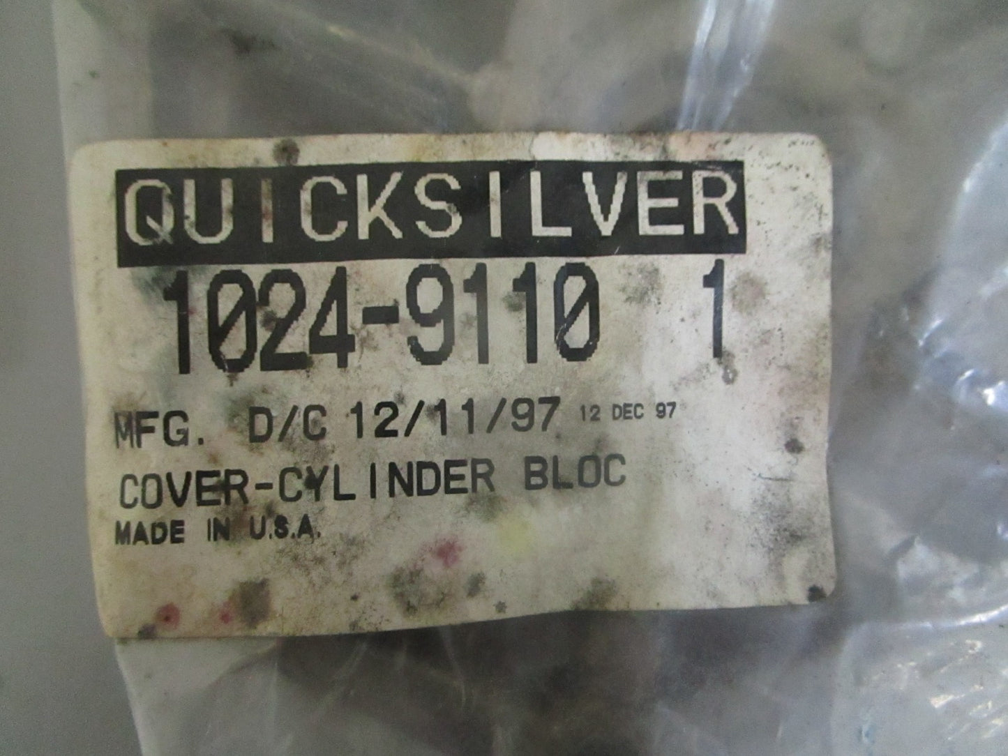 *NEW OEM* 0820 Mercury Quicksilver Cylinder Block Cover 1024-9110 1