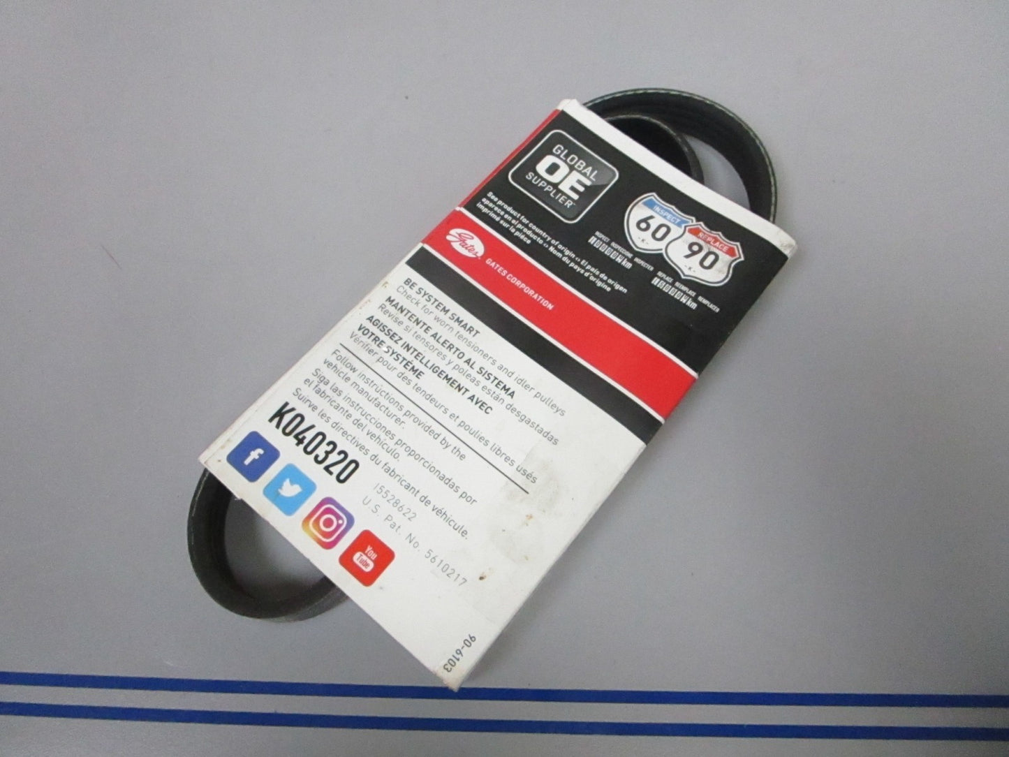 NEW K040320 Gates Micro-V 9/16" x 32 ¾" Serpentine Belt 0720