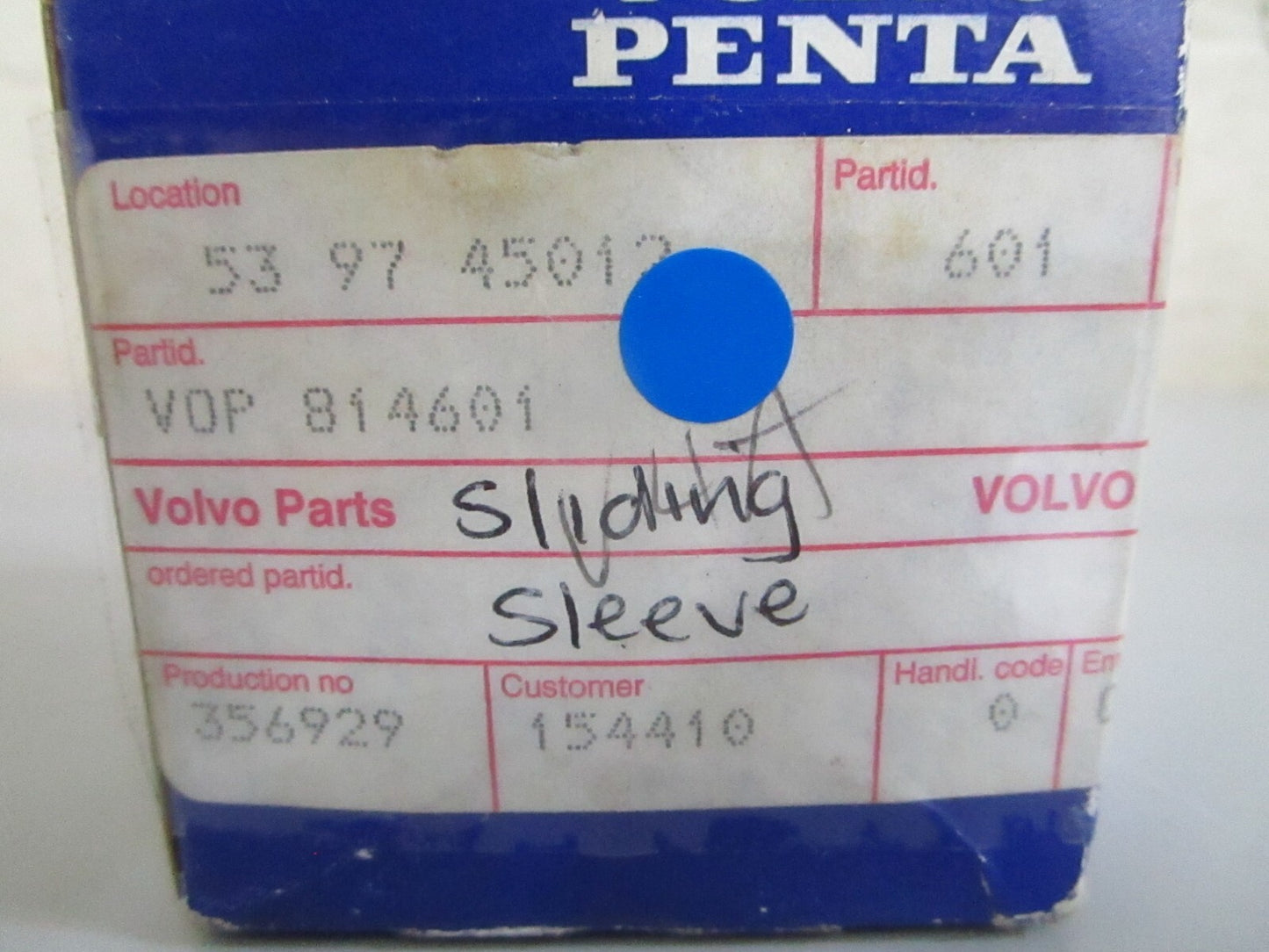 *NEW OEM* 0820 Volvo Penta Sliding Sleeve 814601