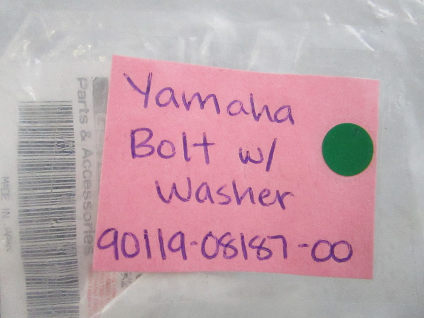 NEW OEM (LOT OF 5) 90119-08187-00 Yamaha Bolt w/ Washer 0810