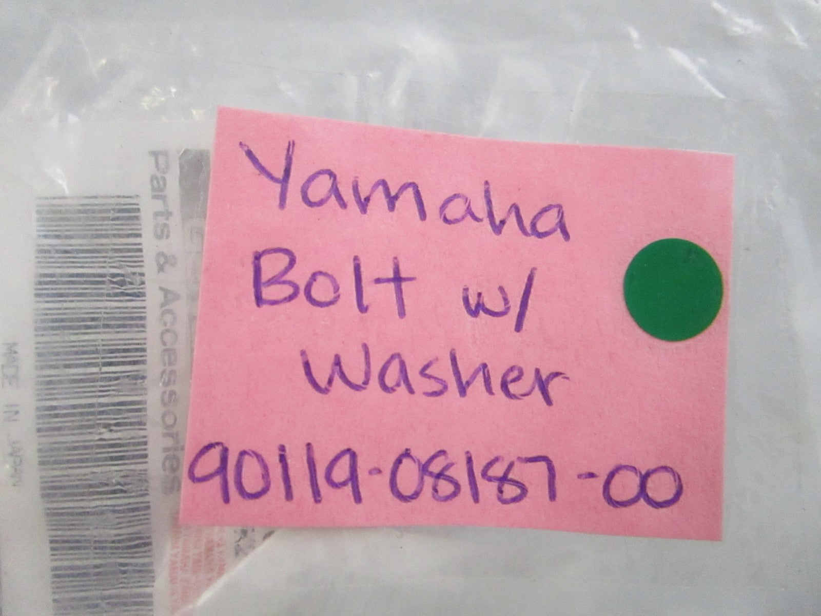 NEW OEM (LOT OF 5) 90119-08187-00 Yamaha Bolt w/ Washer 0810