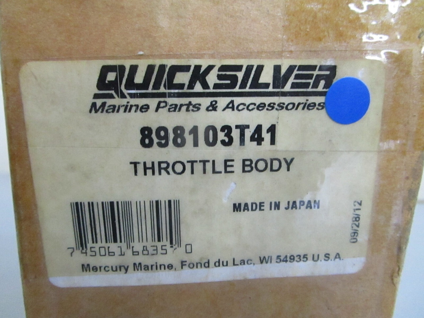*NEW OEM* 0820 Mercury Quicksilver Throttle Body 898103T41