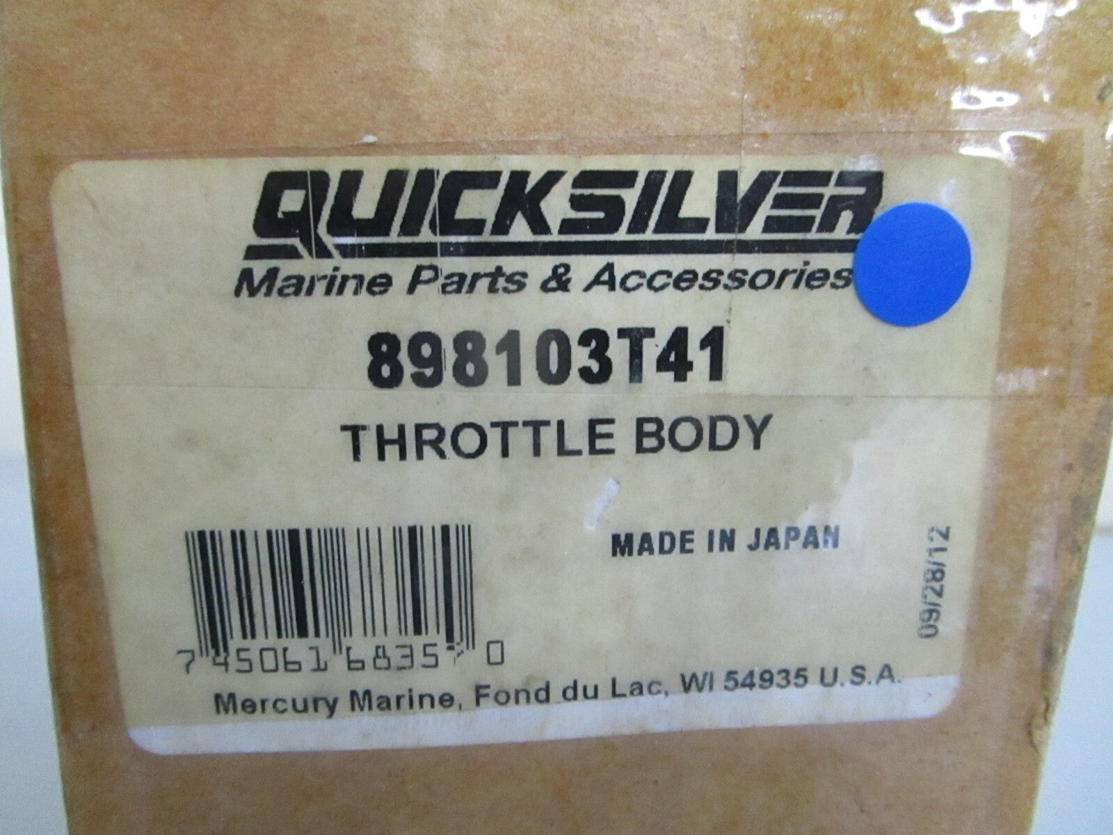 *NEW OEM* 0820 Mercury Quicksilver Throttle Body 898103T41