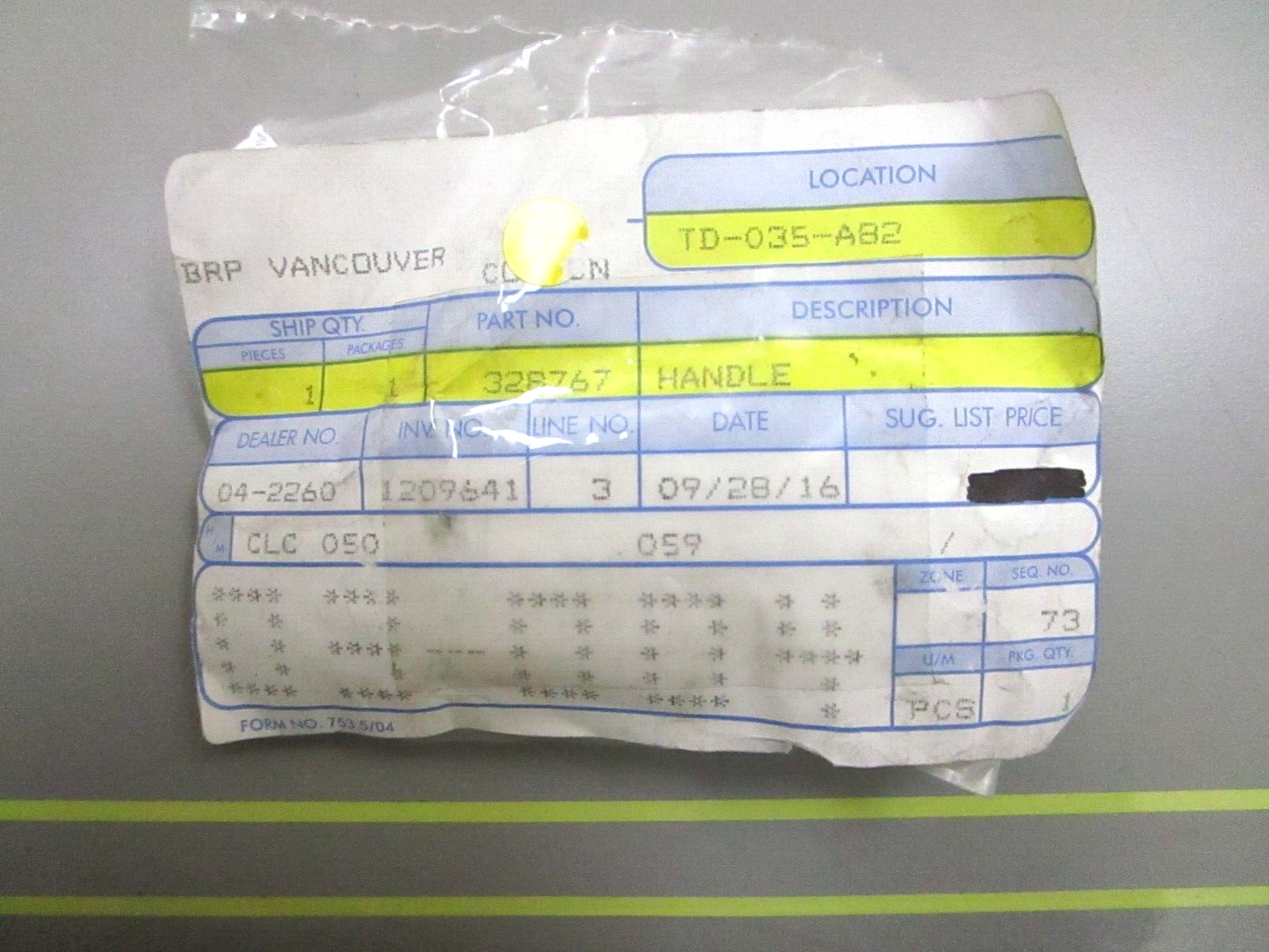 *NEW OEM* 0750 OMC Johnson Evinrude HANDLE 328767 0328767