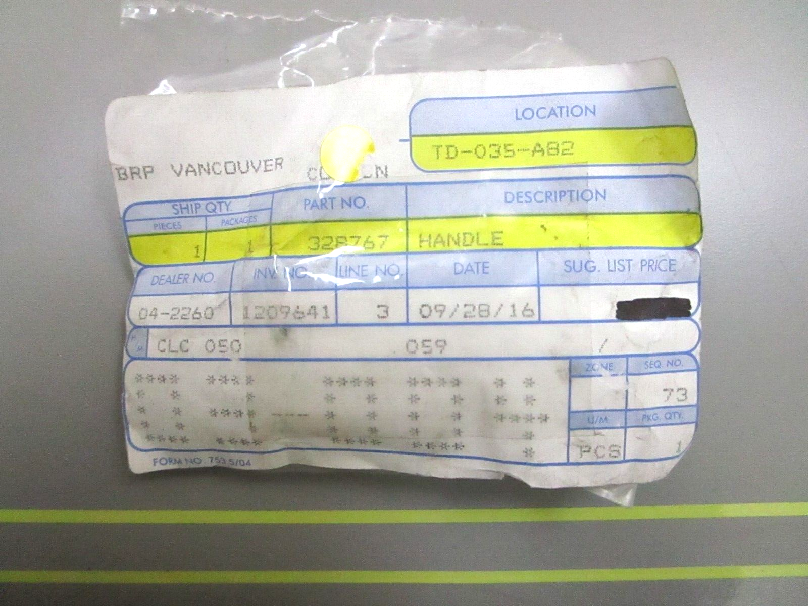 *NEW OEM* 0750 OMC Johnson Evinrude HANDLE 328767 0328767