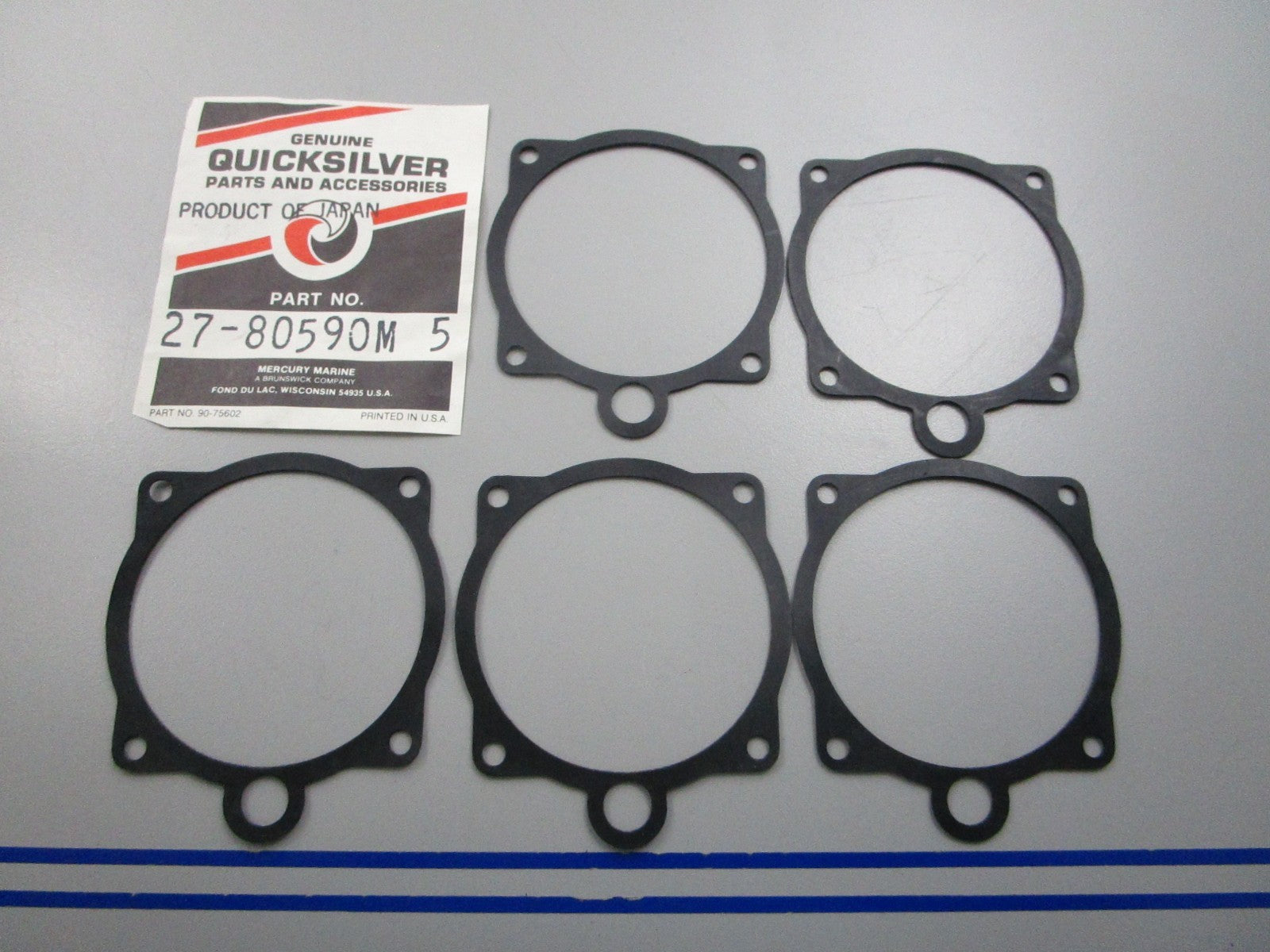 NEW OEM (LOT OF 5) 27-80590M Mercury Quicksilver Gasket 0810