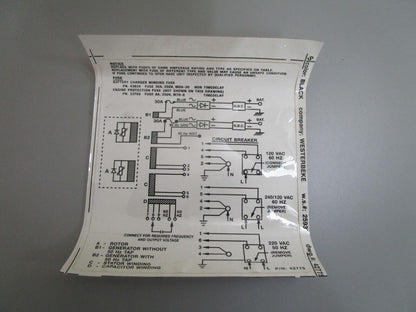 *NEW* 0820 Westerbeke Charger Kit 43641